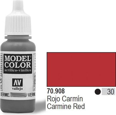Bojë akrilike Vallejo Model Color Carmine Red, 17ml, e kuqe karmi