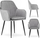 Set karrigesh Lugo Velvet OSKAR, velvet gri argjendtë, kambë të zeza, 2 copa