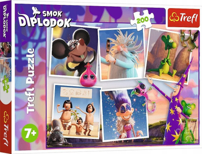 Puzzle Trefl Smok Diplodok, 200 copa, 7+, shumëngjyrësh