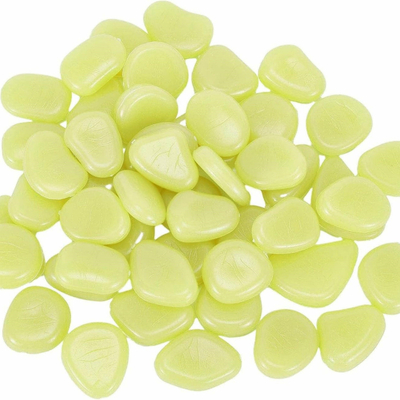 Gurë dekorativë kopshti Glow in the Dark, 100 copë, fluoreshent, të verdhë