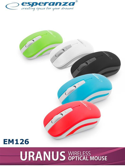 Maus Esperanza Uranus, wireless, USB, i bardhë dhe i hirt