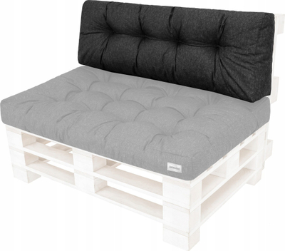 Jastëk i gjatë për shpina HOBBYGARDEN LEO, 120x40 cm, për divan me paleta, gri
