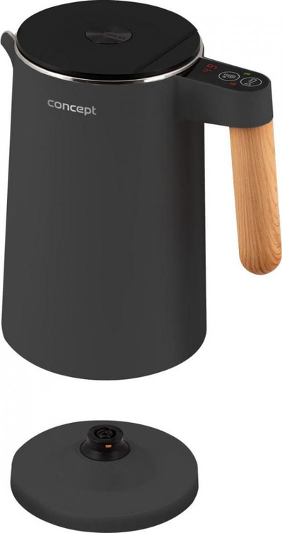Çajnik elektrik Concept RK3302 Salt &amp; Pepper, 1.5L, 2200W, antracit