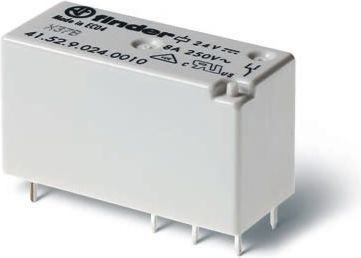 Rele Finder 41.52, 2P 8A, 24V DC, e bardhë