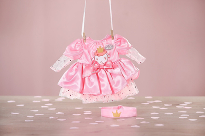 Rroba për kukull Baby Annabell Birthday Dress, 43 cm, set me fustan e kurorë, rozë