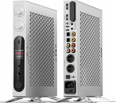 Amplifikator kufjesh FiiO K19, Hi‑Fi DAC me preamp, për tavolinë, argjendtë