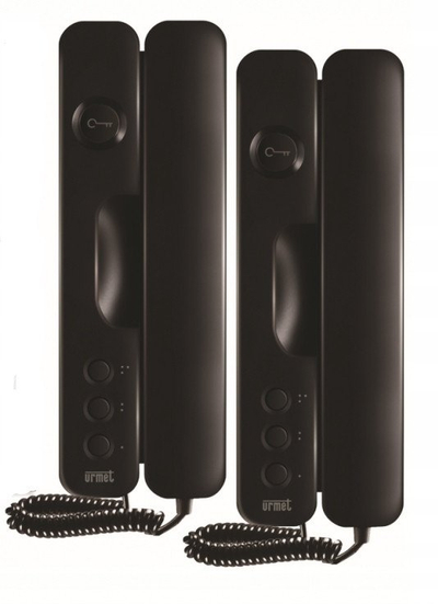 Set domofoni Miwi Urmet Doorphone 6025/442 N, për 2 familje, analog, i zi