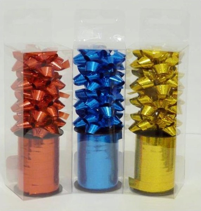 Set fjongo dhuratash Rosette With Ribbon Mix, dekorative, metalike, shumëngjyrëshe