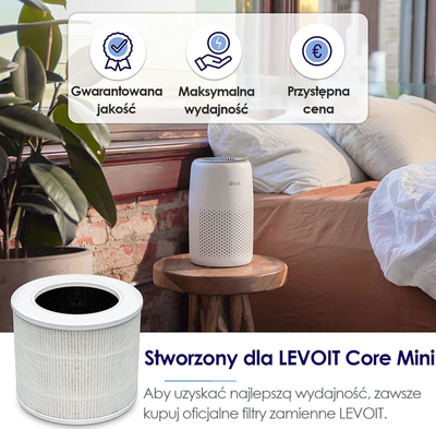 Filter zëvendësues Levoit Core Mini, për pastrues ajri, i bardhë