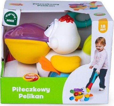 Lodër ecëse Dumel Discovery Pelikan me topa, interaktive, me dritë dhe muzikë shumëngjyrëshe