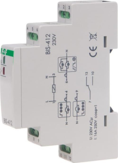 Бистабилно реле F&amp;F BIS-412M, 1P 16A, 230V AC, со меморија