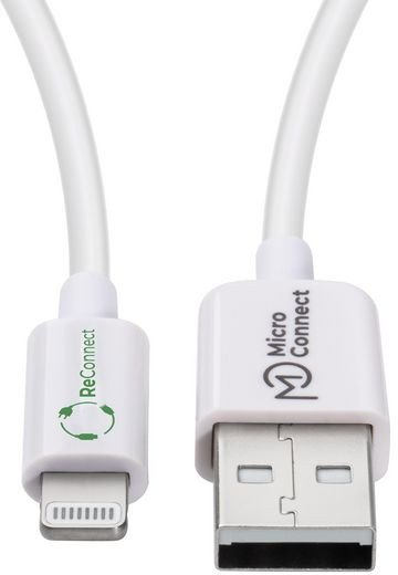 Kabllo Lightning Microconnect ECO LIGHTNING2, 2 m, USB A 2.0, e bardhë