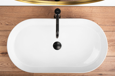 Lavabo mbi banak Rea Nadia 70, ovale, 70 cm, e bardhë