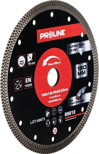 Disk prerës diamanti Proline, 180mm, trashësi 1.8mm, vrimë 22.23mm