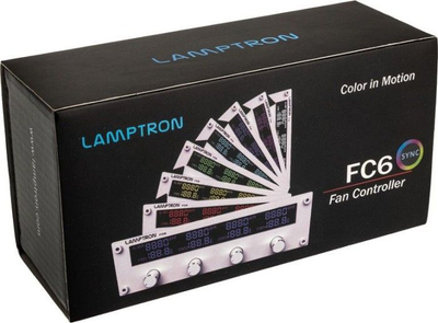 Kontrollues ventilatorësh Lamptron FC6 Sync, 4 kanale, sensorë temperature, argjend