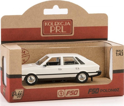 Maket makine Daffi PRL FSO Polonez, shkalla 1:43, metal plastikë gomë, i bardhë