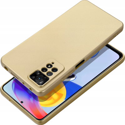 Këllëf telefoni për Xiaomi Redmi Note 14 Pro 4G, TPU metalik, mbrojtës, ngjyrë ari
