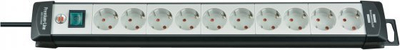 Priza me kabllo Brennenstuhl Premium-Line 1951500100, 10 priza, 3 m, e zezë