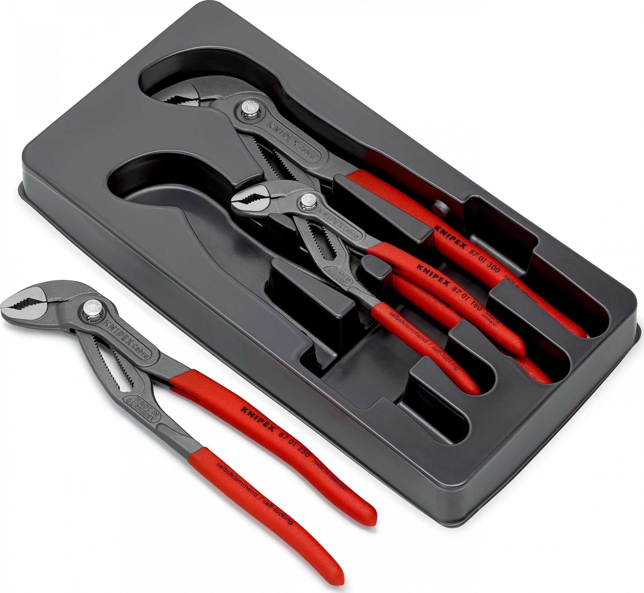Set kapëse Knipex Cobra 00 20 09 V02, 3 copë, sipërfaqe e fosfatuar gri 2
