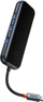 HUB USB Baseus Metal Gleam, USB C në 4x USB 3.0, 5Gbps, gri e errët