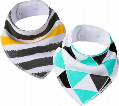 Shall bandanë për fëmijë Cotton Bib Striped Scarf, pambuk 100%, i papërshkueshëm nga uji, me vija