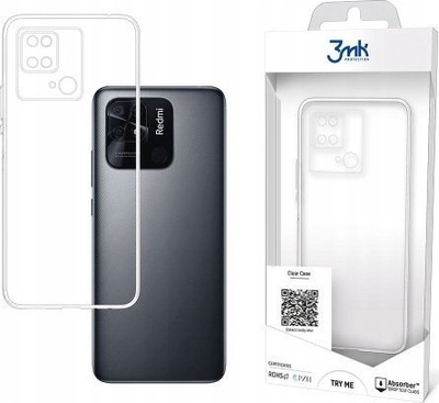 Kapak mbrojtës 3MK Clear Case për Xiaomi Redmi 10C, transparent, i hollë