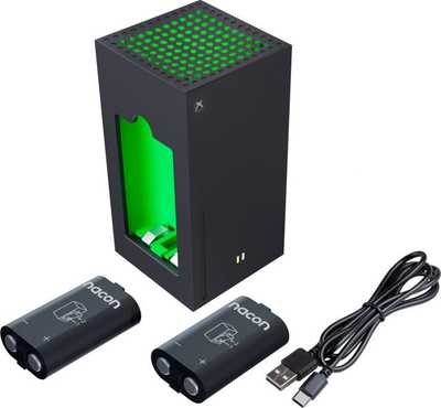 Stacion karikimi Nacon për Xbox, 2 kontrollorë, bateri 1400mAh, i zi