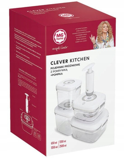 Set ena vakum MG HOME Clever Kitchen, 4 copë, e bardhë