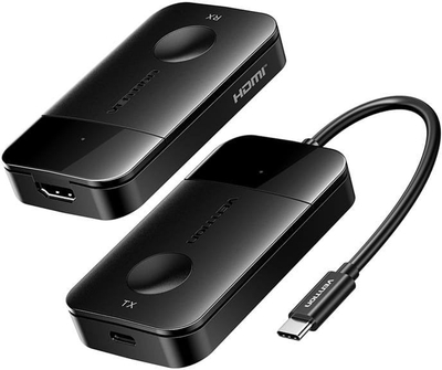 Transmetues pa tela Vention, USB C në HDMI, 4K, i zi