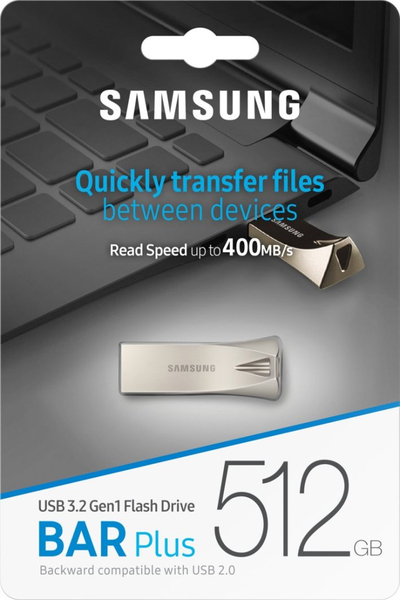 USB Samsung BAR Plus, 512GB, USB 3.1, argjendtë