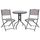 Set ngrënieje 3-pjesësh LIMA metalike & 2 karrige të palosshme gri (HM21037), gri