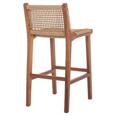 Stol bari prapa me dru teak & litar 40×53×89 cm (HM9381.01)