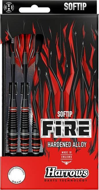 Shigjeta dart Harrows Fire Softip, high grade alloy, për tabela elektronike, e zeza me të kuqe