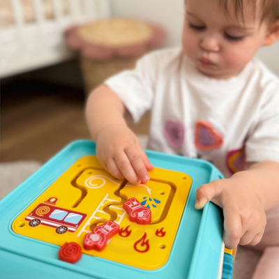 Lodër kub aktiviteti Woopie Baby Montessori, 6 në 1, muzikore, shumëngjyrëshe