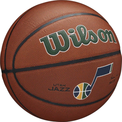 Top basketbolli Wilson Team Alliance Utah Jazz WTB3100XBUTA, lëkurë kompozite, ngjyrë kafe