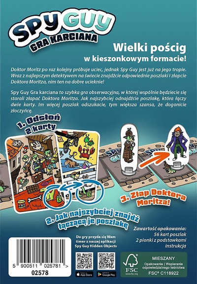 Lojë me letra Trefl Spy Guy, bashkëpunuese, për kalamaj