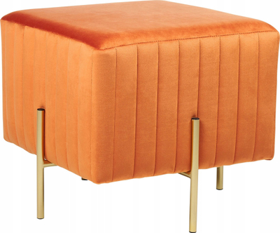 Tabure Footstool DAYTON, kadife, metal, portokalli