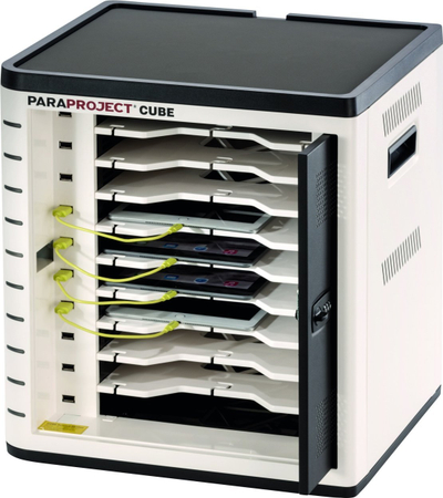 Stacion karikimi tabletësh Parat Cube U10, 10 porta USB, për iPad Lightning, i bardhë