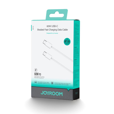 Kabllo USB C në USB C Joyroom S A45 Ben Series, 60W, 1 m, e bardhë