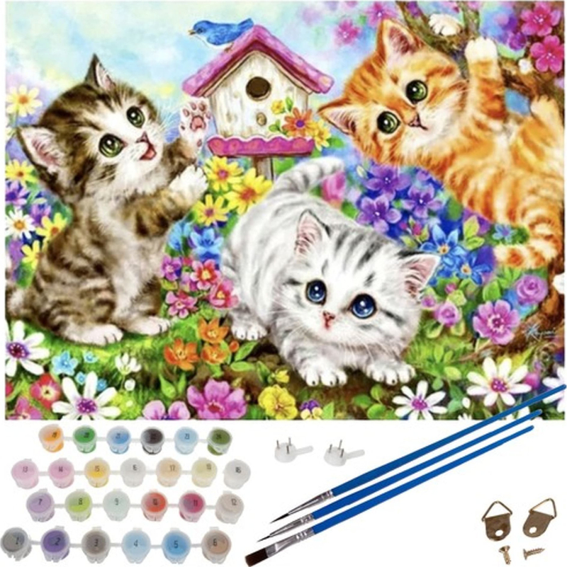 Set pikturimi me numra Maaleo Cats 22781, 40x50cm, shumëngjyrësh
