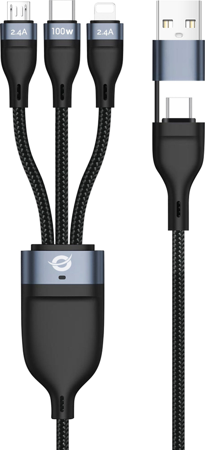 Kabllo USB Conceptronic 3 më 1, USB C A 3.0, 100 W, 1.5 m