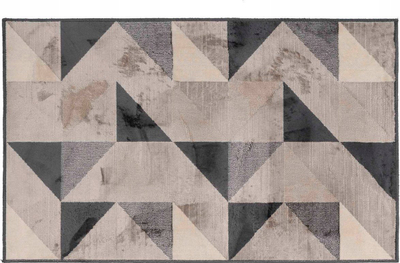 Tapet Woven Viscose Graphic, 68 x 110 cm, me figura gjeometrike, gri bezhë