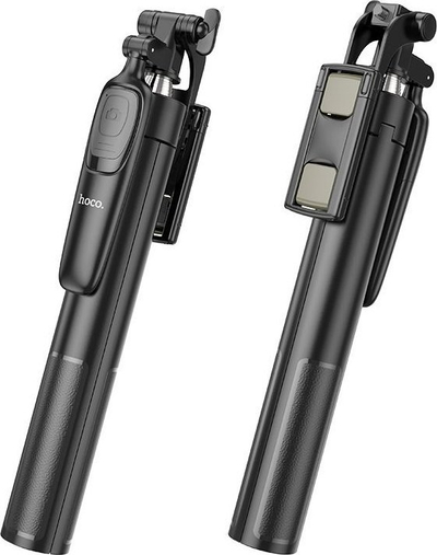 Shkop selfie tripod Hoco K19 me telekomandë Bluetooth, i zi