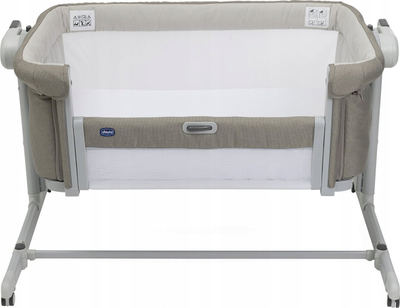 Страничен креветче Chicco Next2Me Magic Evo, прилагодливо, со мрежа за проветрување, Desert Taupe
