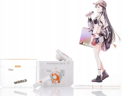 Kufje wireless MoonDrop NEKOCAKE Girls Frontline, Bluetooth, ANC, të bardha