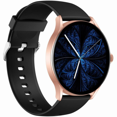 Паметен часовник Gravity GT2-2 Pro, екран на допир, мониторинг на активности, црна со розе голд