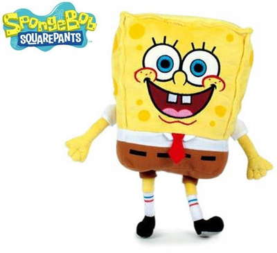 Плишана играчка СпанчБоб SquarePants Play by Play, 27 cm, повеќебојна