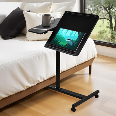 Tavolinë lëvizëse për laptop Maclean MC-121B, lartësi e rregullueshme 59-89cm, kapacitet 30kg, e zezë