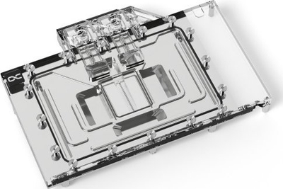 Backplate ftohës për GPU Alphacool 13463, akrilik edhe alumin, për ftohje me ujë, i zi