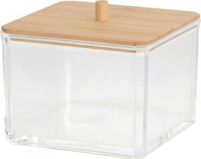 Enë dekorative Home Decoration, me kapak bambuje, për banjo, transparente